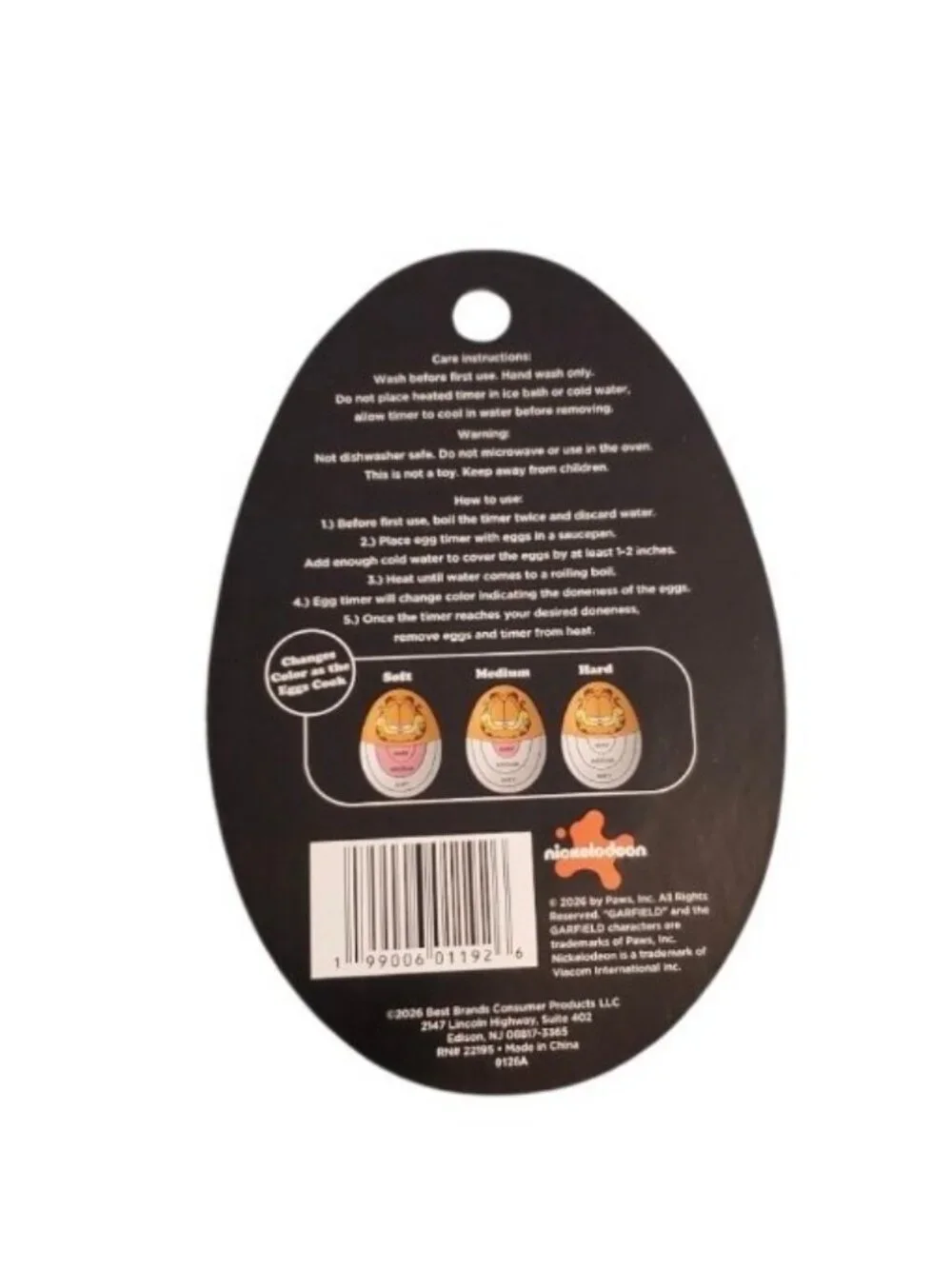 Nickelodeon Garfield Themed Color Changing Egg Timer Kitchen Cooking